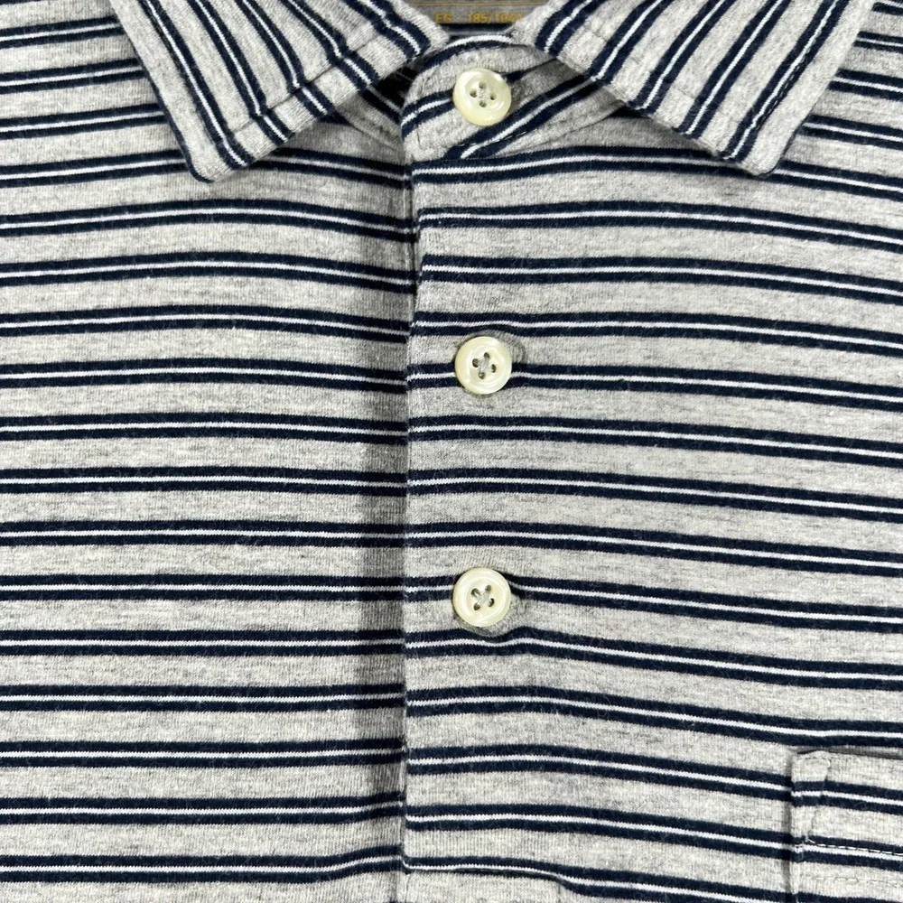Polo Ralph Lauren Shirt Mens XL Extra Large Blue Gray Striped Short Sleeve Golf
